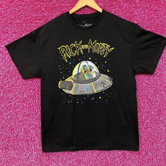 Adult Swim Other - Adult Swim Rick and Morty Spaceship Graphic Design T-Shirt Large